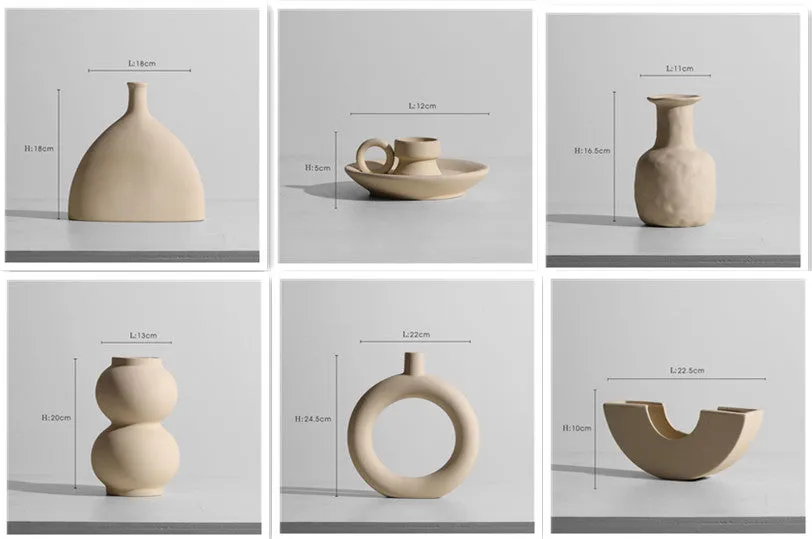 Modern minimalist geometric ceramic vase with painted surface in style A