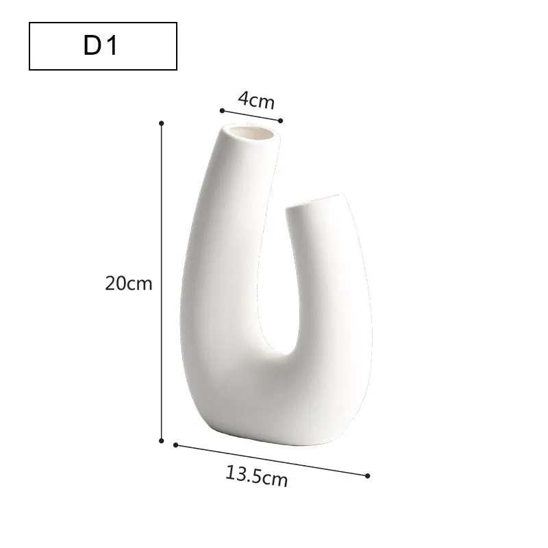 Modern minimalist geometric ceramic vase with painted surface in style A