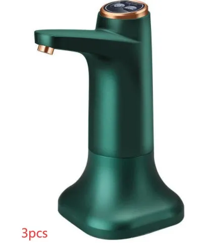 Dark grey touch automatic water dispenser on a kitchen countertop with soft hose and USB cable