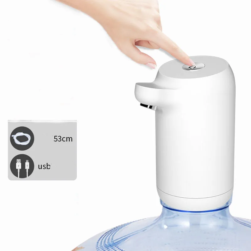 Dark grey touch automatic water dispenser on a kitchen countertop with soft hose and USB cable