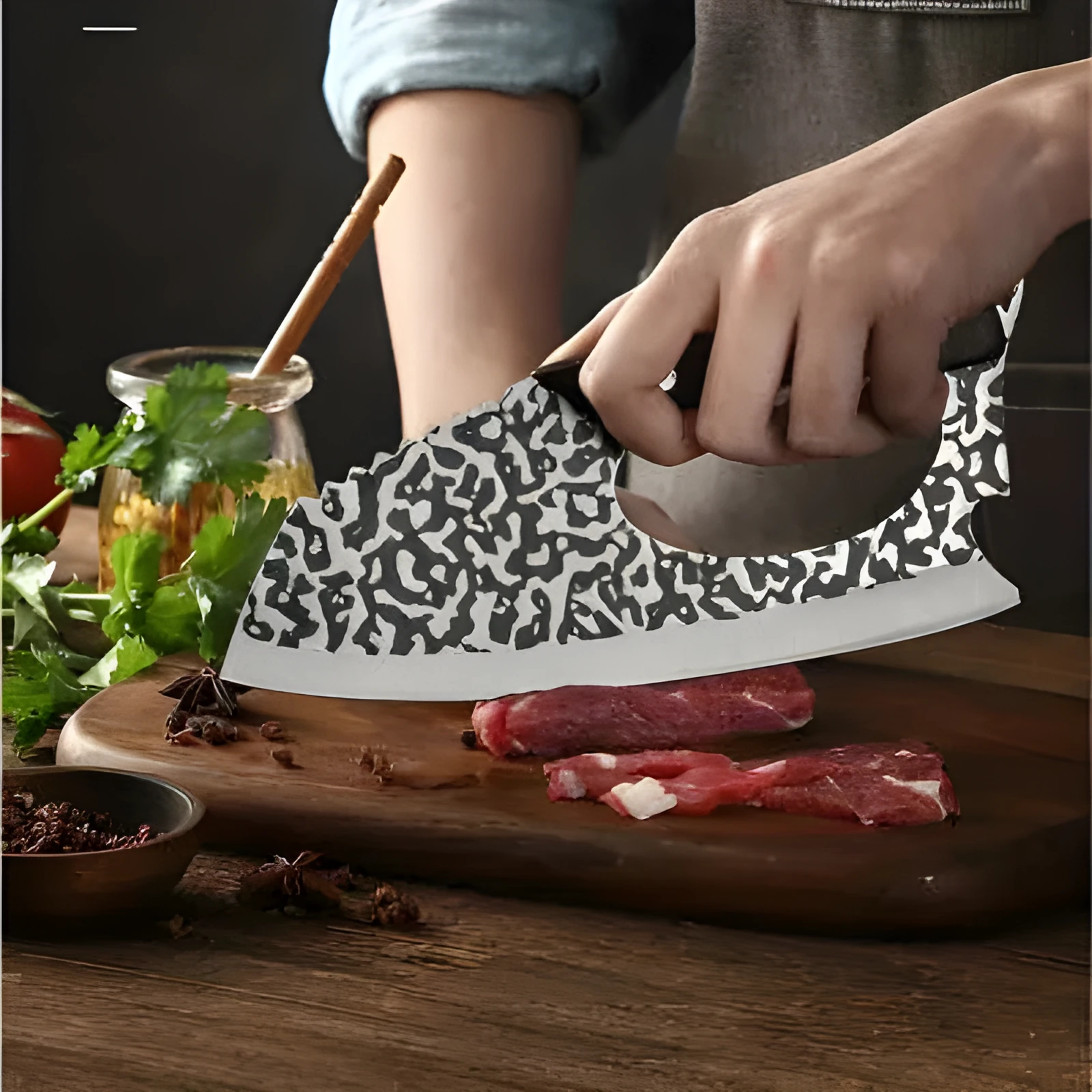 Labour-saving forged 4 chromium steel kitchen knife with comfortable grip for vegetable cutting