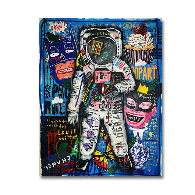 Graffiti abstract street poster canvas spray painting frameless wall art