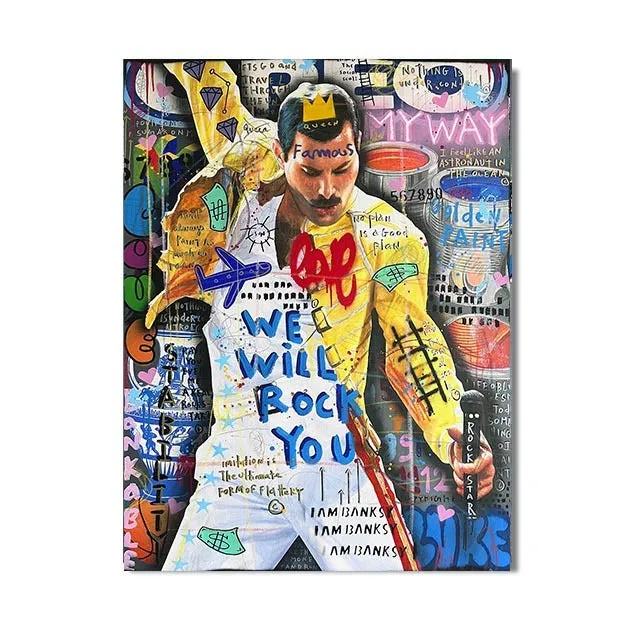 Graffiti abstract street poster canvas spray painting frameless wall art