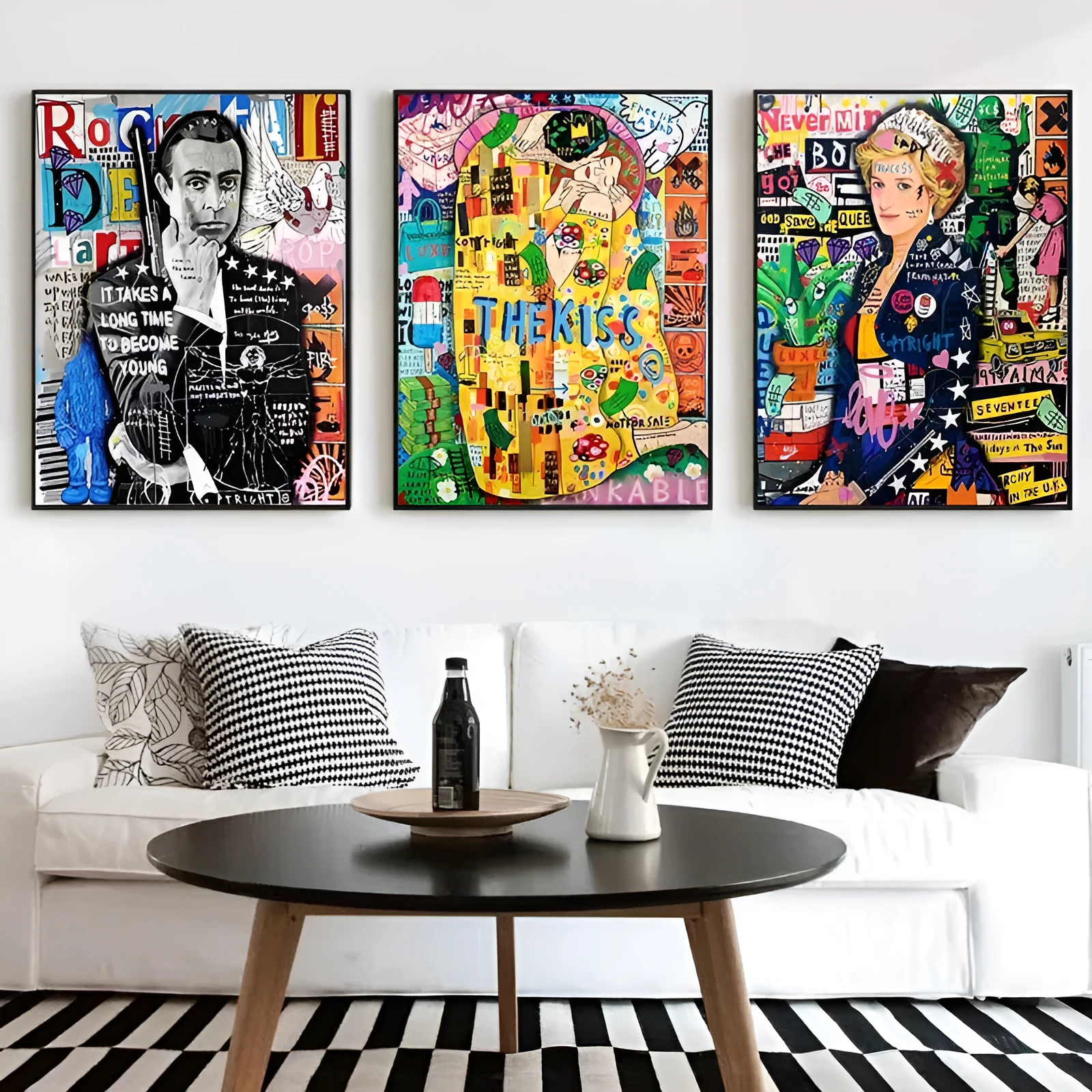 Graffiti abstract street poster canvas spray painting frameless wall art
