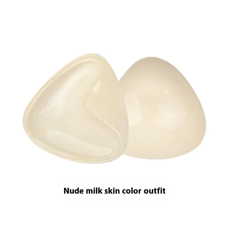 Double sided adhesive silicone bra inserts for push up lift in nude shades, reusable and water resistant