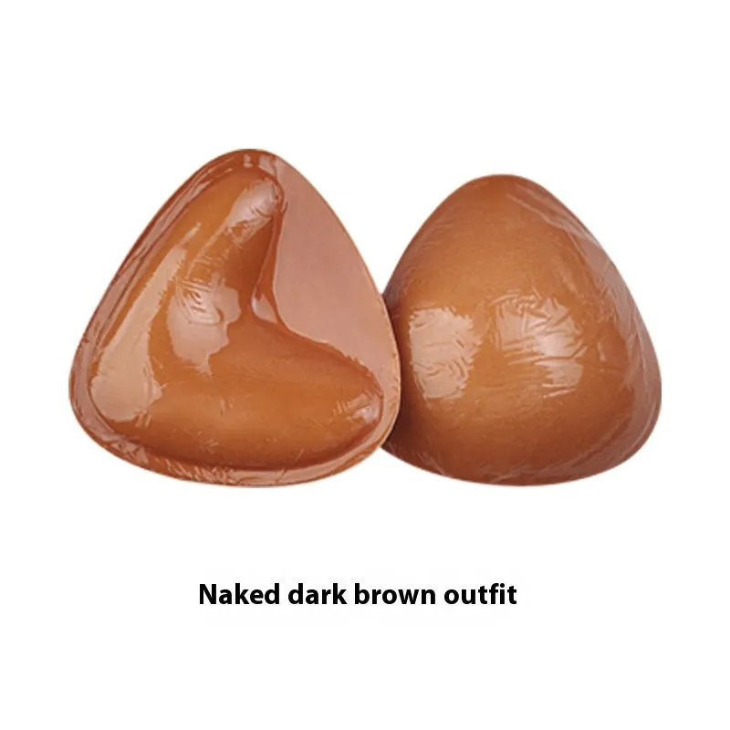 Double sided adhesive silicone bra inserts for push up lift in nude shades, reusable and water resistant
