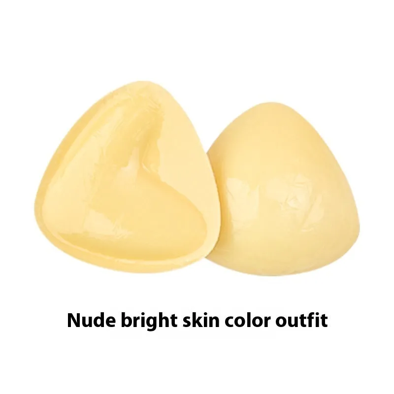 Double sided adhesive silicone bra inserts for push up lift in nude shades, reusable and water resistant