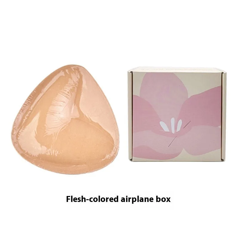 Double sided adhesive silicone bra inserts for push up lift in nude shades, reusable and water resistant