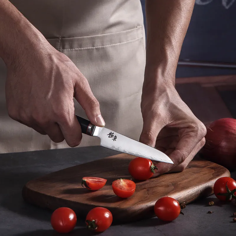 Sanhe Steel AUS-10 8-inch Japanese-style stainless steel butcher knife on cutting board