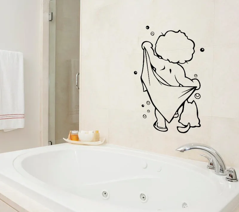 Baby shower carved bathroom wall sticker PVC self-adhesive decal 26cm by 43cm photo colour