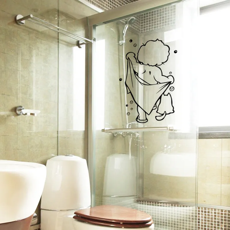Baby shower carved bathroom wall sticker PVC self-adhesive decal 26cm by 43cm photo colour