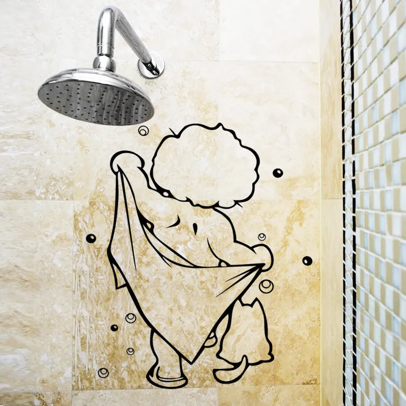 Baby shower carved bathroom wall sticker PVC self-adhesive decal 26cm by 43cm photo colour