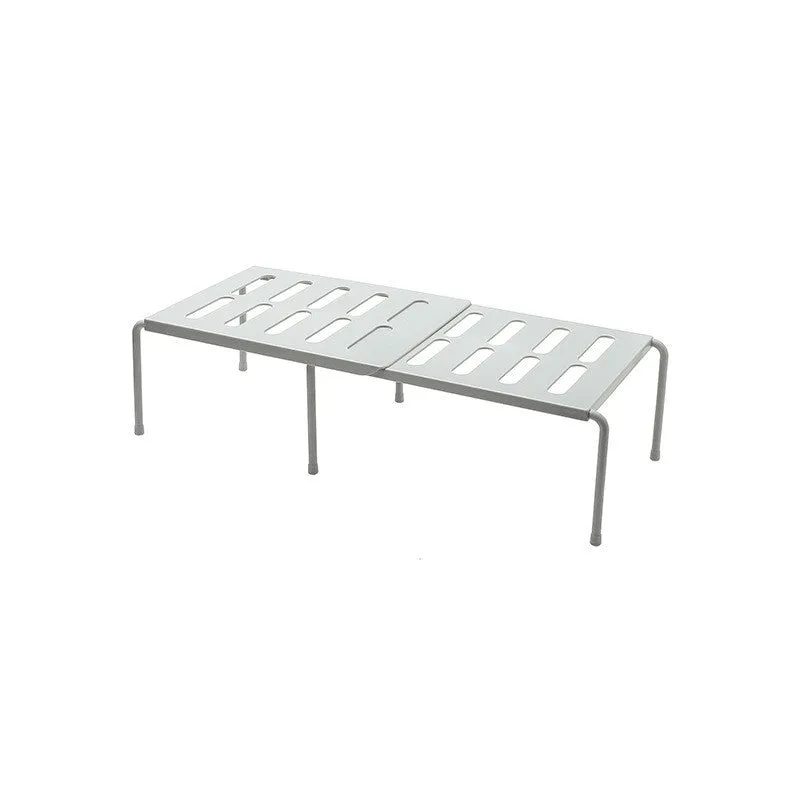 Retractable shelf kitchen supplies ABS plastic storage rack grey white adjustable width