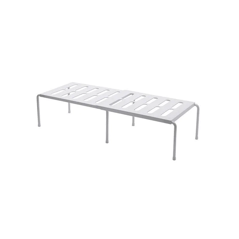 Retractable shelf kitchen supplies ABS plastic storage rack grey white adjustable width