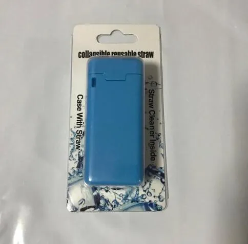 Folding reusable stainless steel drinking straw with cleaning rod and storage box in a pocket