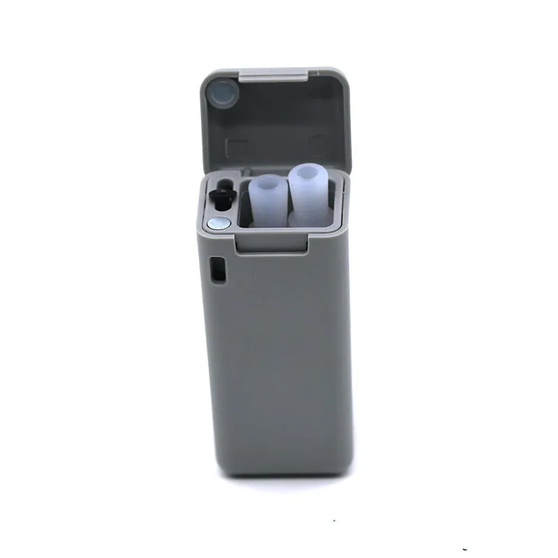 Folding reusable stainless steel drinking straw with cleaning rod and storage box in a pocket