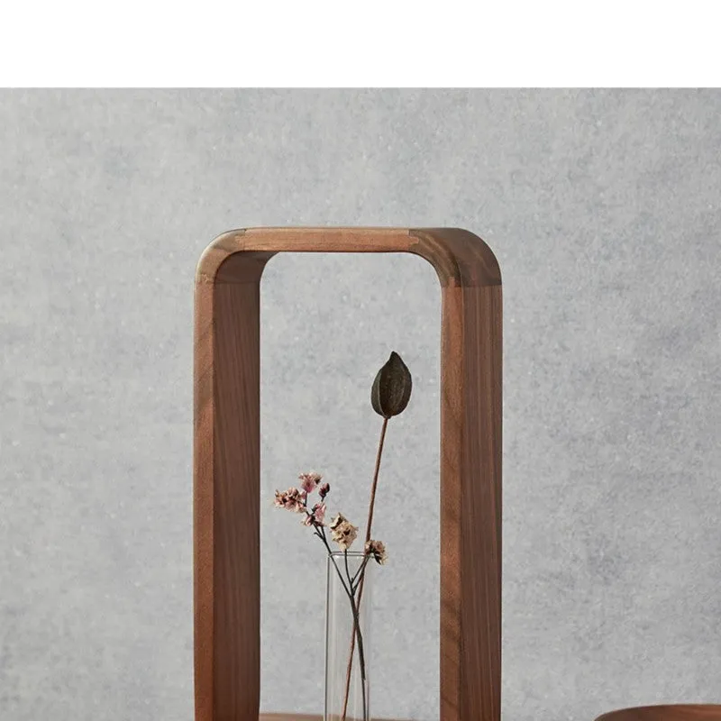 Wooden Chinese style countertop vase decoration for tabletop flower arrangement with glass water flowers