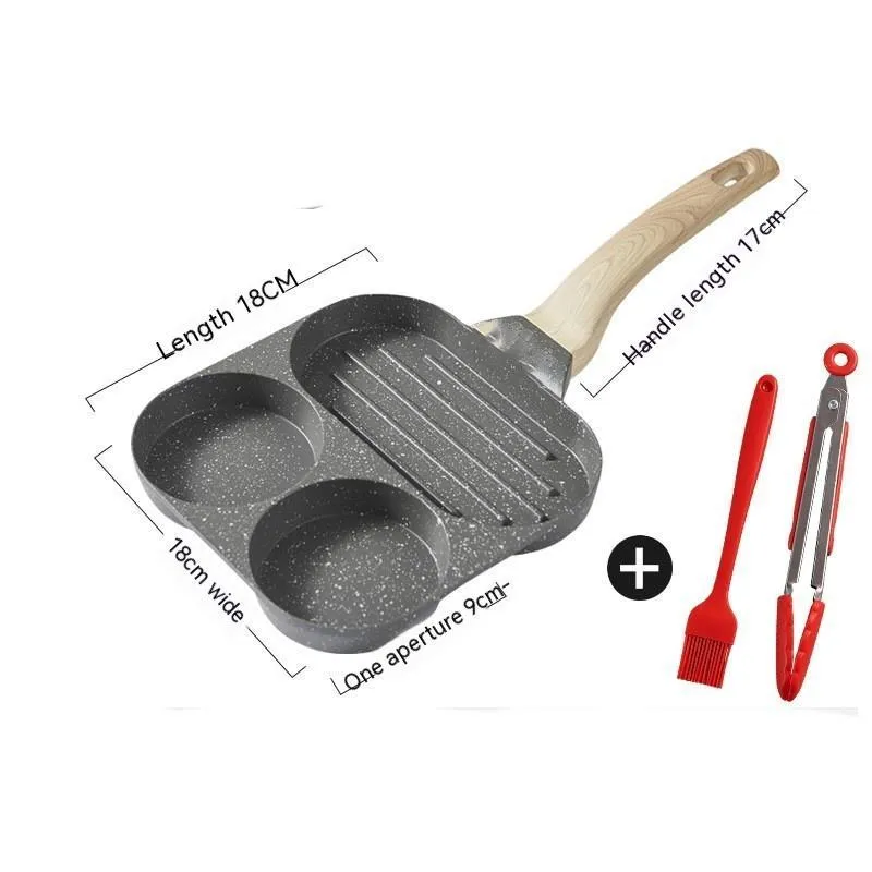 Japanese style non-stick pancake pan 26cm aluminium alloy with oil brush and food clip