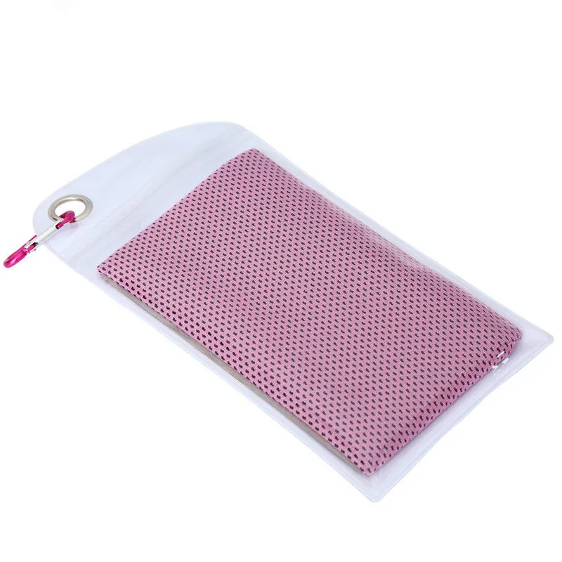 Polyester cooling towel for mountaineering with rounded corners 30x90cm in multiple colours