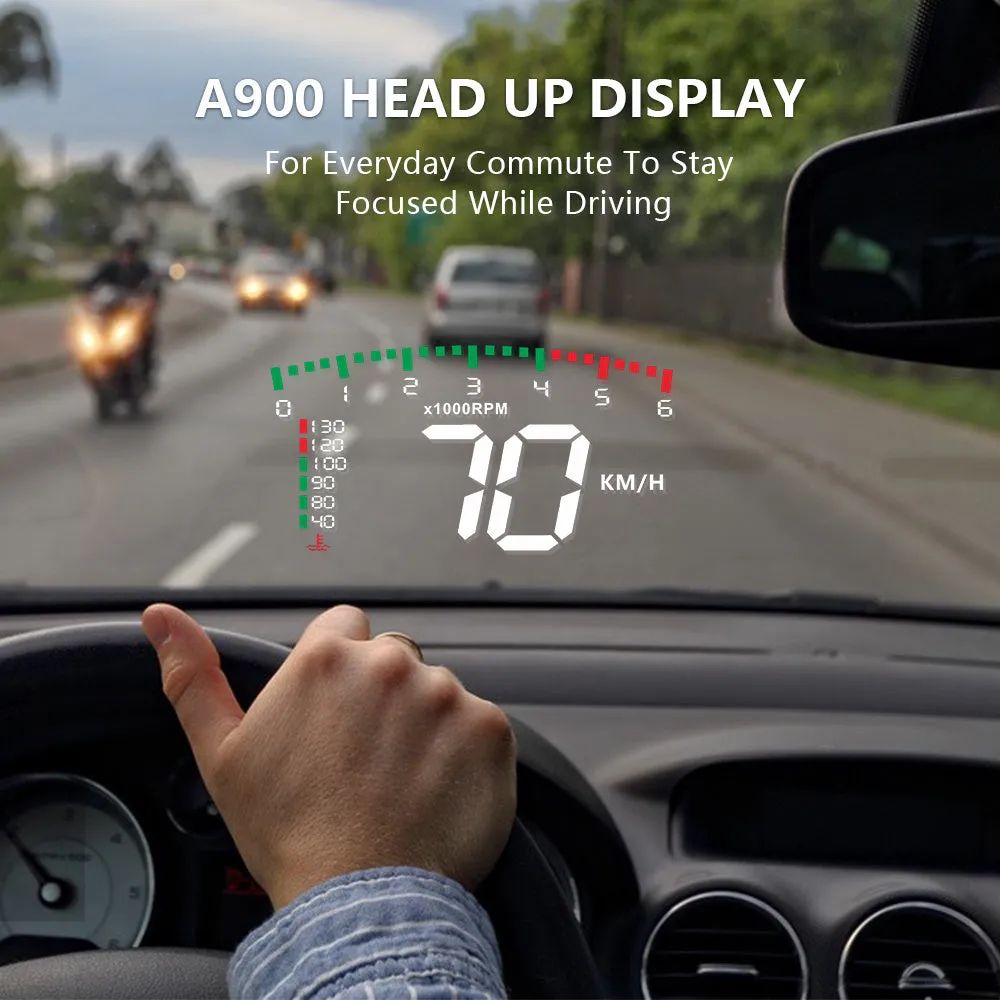 Automotive HD speed projector vehicle HUD head-up display with 3.5 inch LED screen on car dashboard