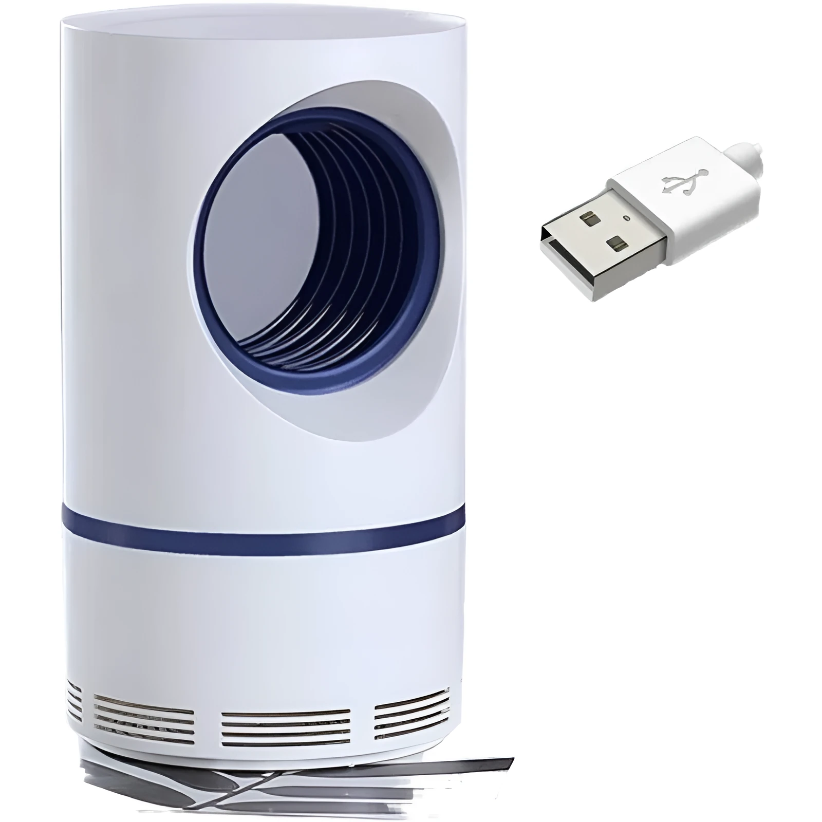 White large bionic mosquito killer lamp with violet light and USB power for indoor use