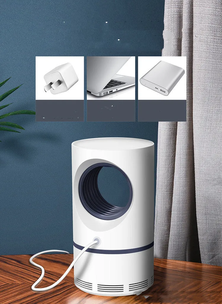 White large bionic mosquito killer lamp with violet light and USB power for indoor use