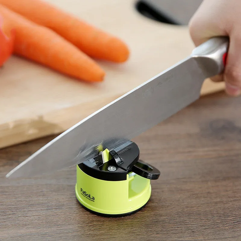Fixed angle tungsten steel whetstone bar kitchen sharpener in mustard green and white colours