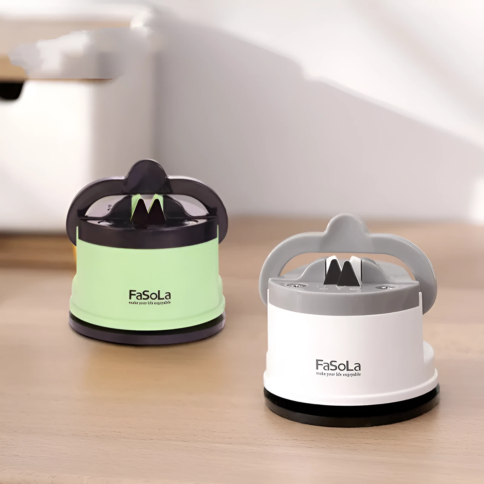Fixed angle tungsten steel whetstone bar kitchen sharpener in mustard green and white colours