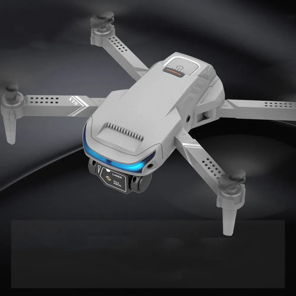 High-definition dual-lens multi-rotor remote control drone with foldable arms, black colour, 4K camera