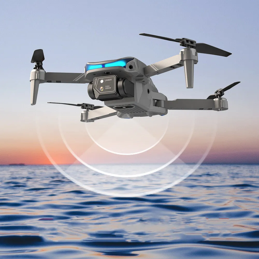 High-definition dual-lens multi-rotor remote control drone with foldable arms, black colour, 4K camera