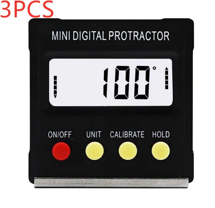 Mini magnetic digital angle inclinometer black with LCD display and magnetic base 55 x 55 x 16mm