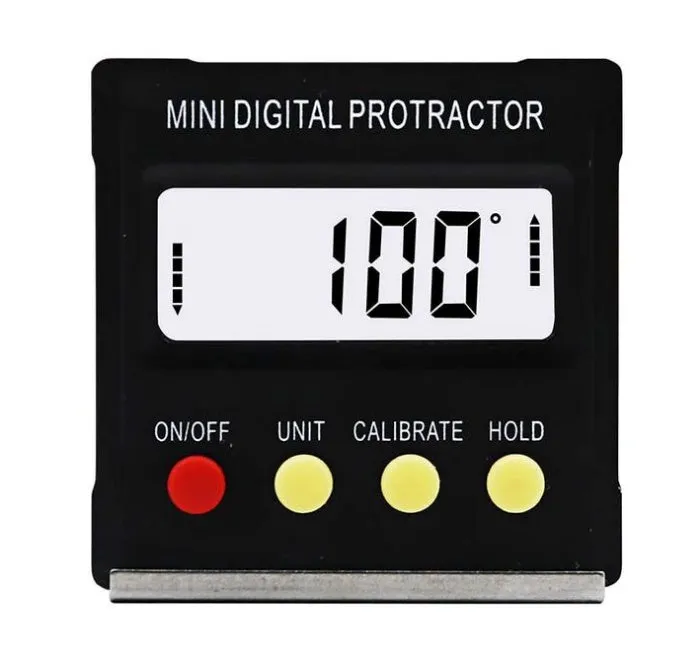 Mini magnetic digital angle inclinometer black with LCD display and magnetic base 55 x 55 x 16mm