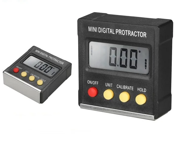 Mini magnetic digital angle inclinometer black with LCD display and magnetic base 55 x 55 x 16mm