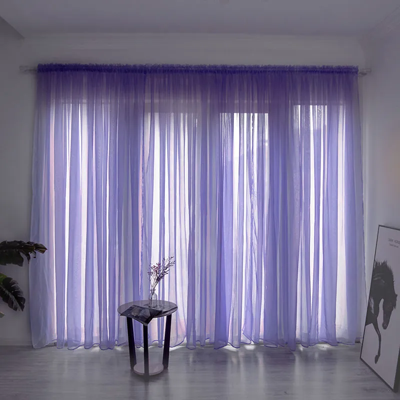 Cotton gauze curtain for balcony with 2.7m drop in solid colour option