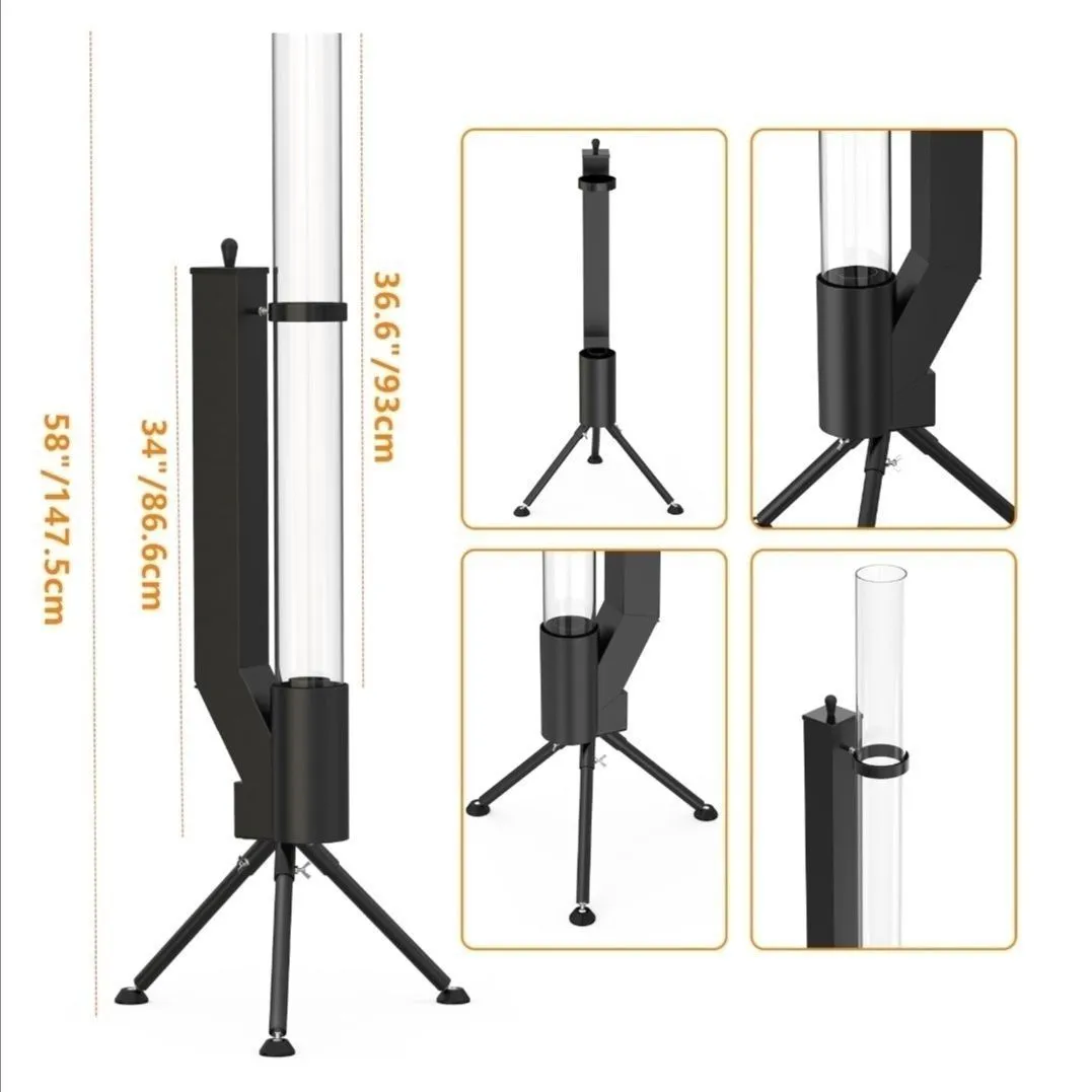 Vertical iron rocket furnace heating stove for courtyard garden outdoor use