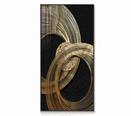 Modern abstract geometric wall art canvas painting with spray-painted design, available in multiple sizes and styles