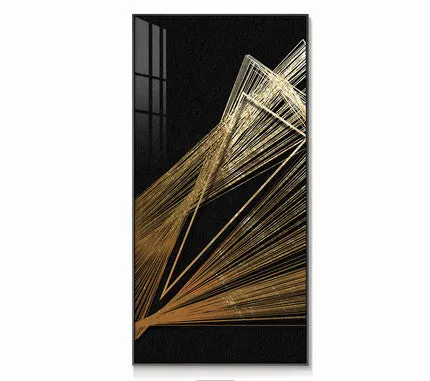 Modern abstract geometric wall art canvas painting with spray-painted design, available in multiple sizes and styles
