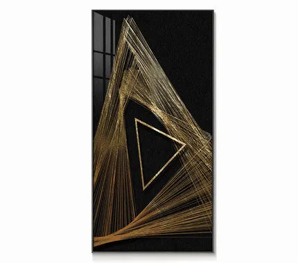 Modern abstract geometric wall art canvas painting with spray-painted design, available in multiple sizes and styles