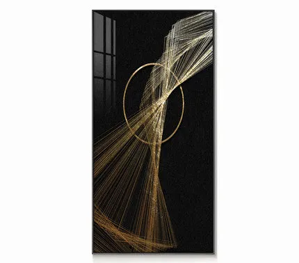 Modern abstract geometric wall art canvas painting with spray-painted design, available in multiple sizes and styles