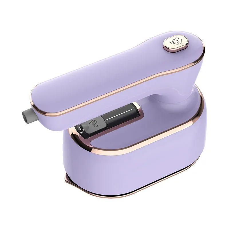 Home Fashion simple rotating steam hanging iron in light purple with rotating head and 1000W power on a white background