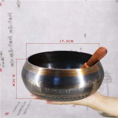 Tibet singing bowl ring copper 7 metals for meditation yoga feng shui