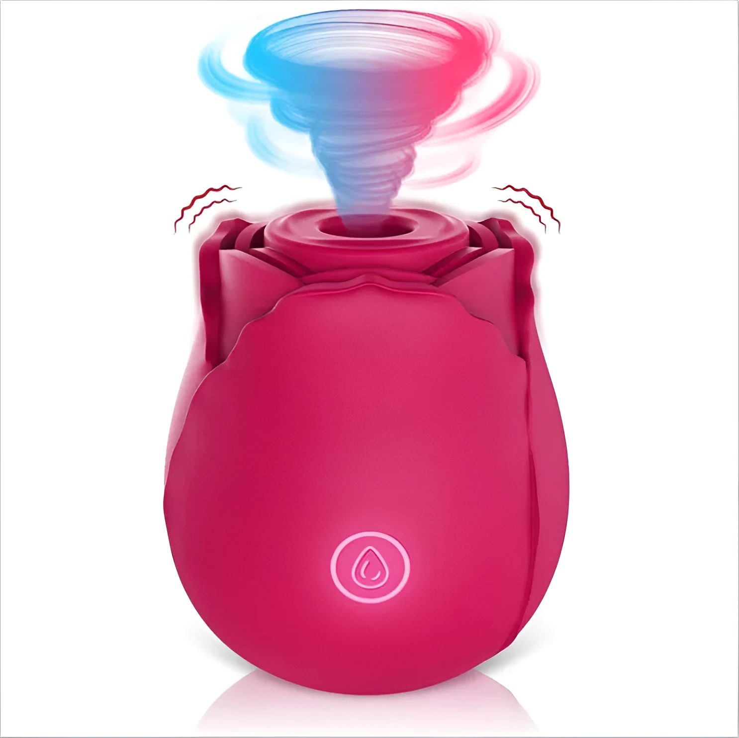 Huafeihua rose sucking tongue licking vibrating egg in pink, silicone body, 58x58x62mm, 35dB quiet adult toy