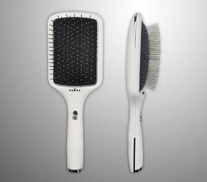 Wireless charging straight hair comb with negative ions and vibration, black tourmaline ceramic design
