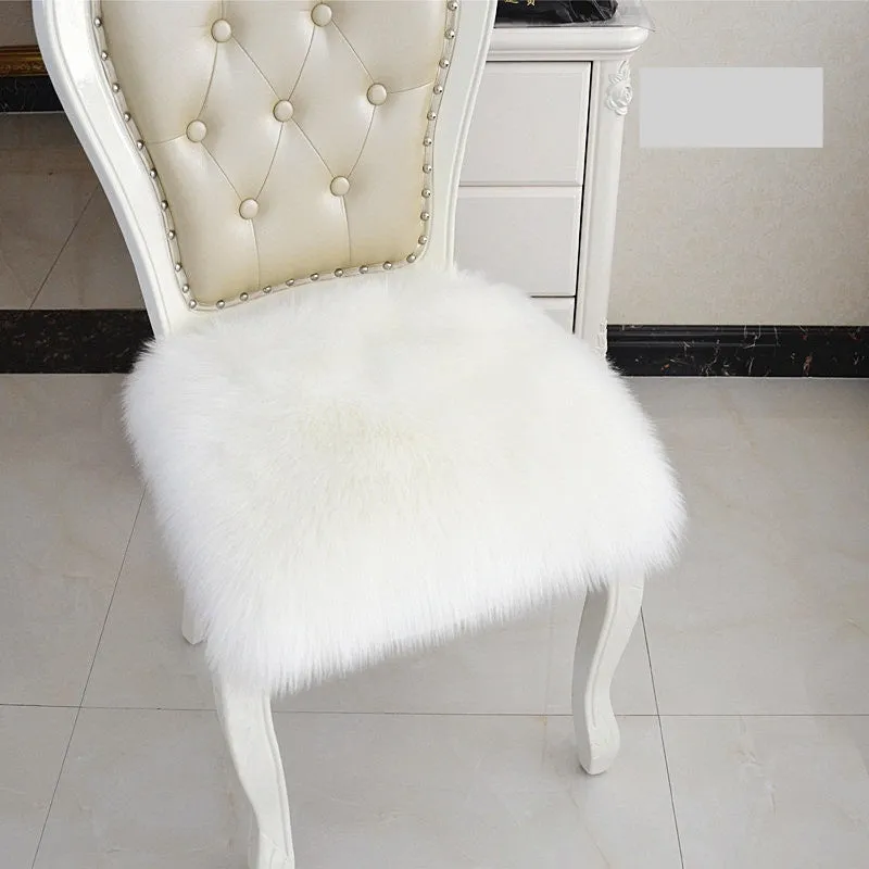 Plush office chair cushion seat pad in pink colour, 30x30cm square with polyester fibre filling