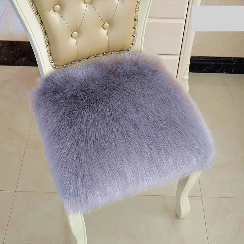 Plush office chair cushion seat pad in pink colour, 30x30cm square with polyester fibre filling