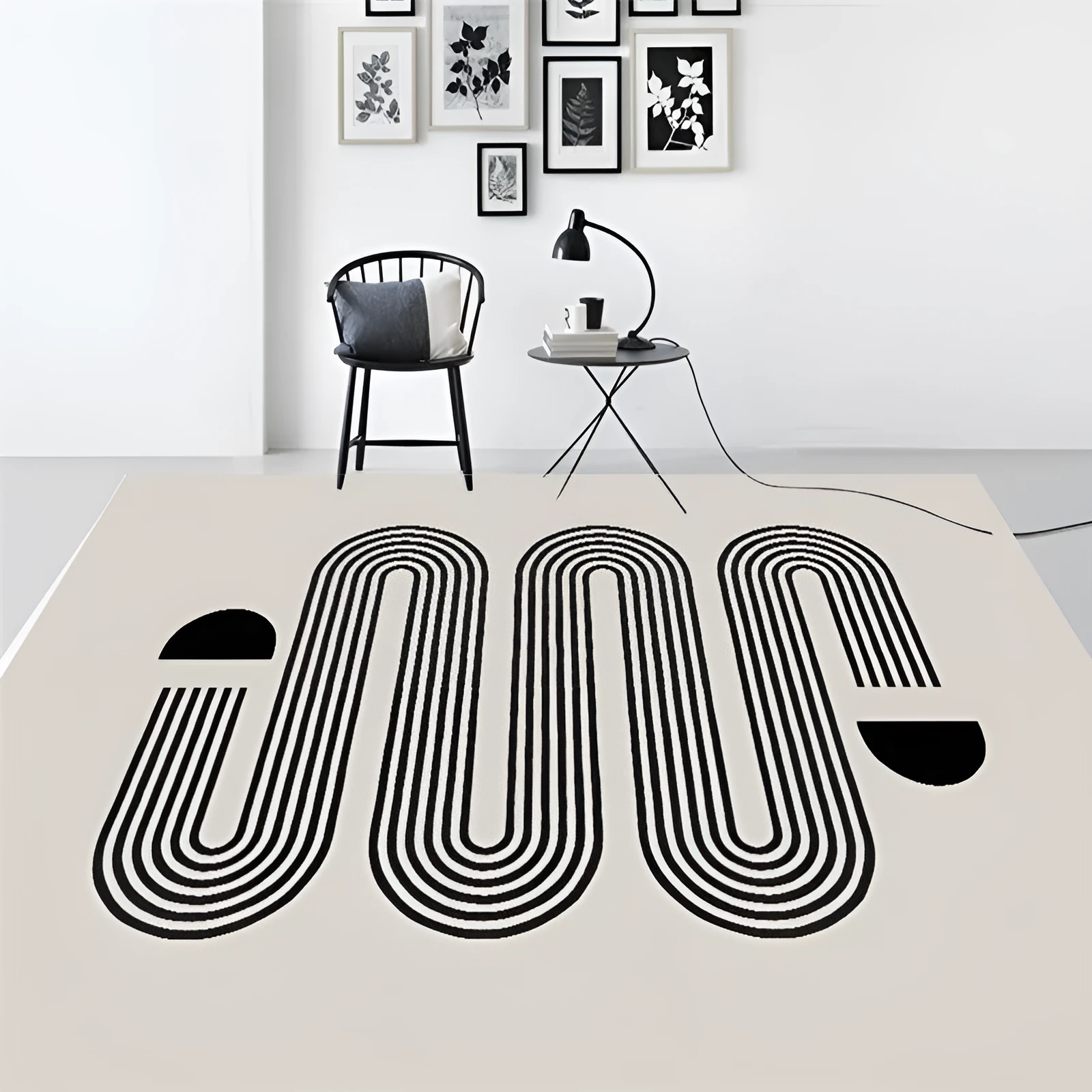 Blended geometric pattern large area mat for living room floor, available in multiple sizes including 160x230cm