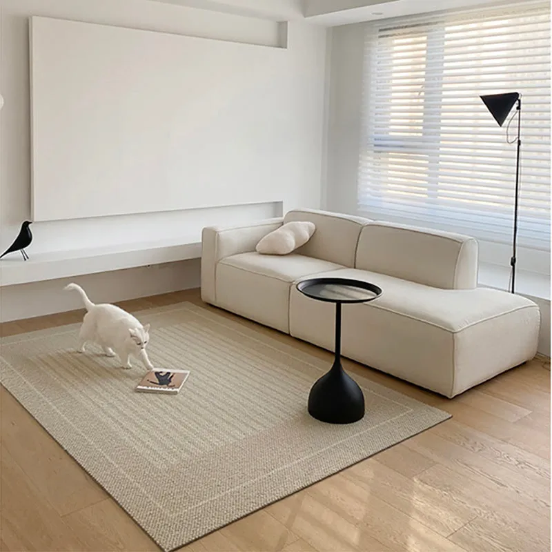 Modern velvet L-shaped sofa combination in beige, 200cm or 275cm width, sponge filled