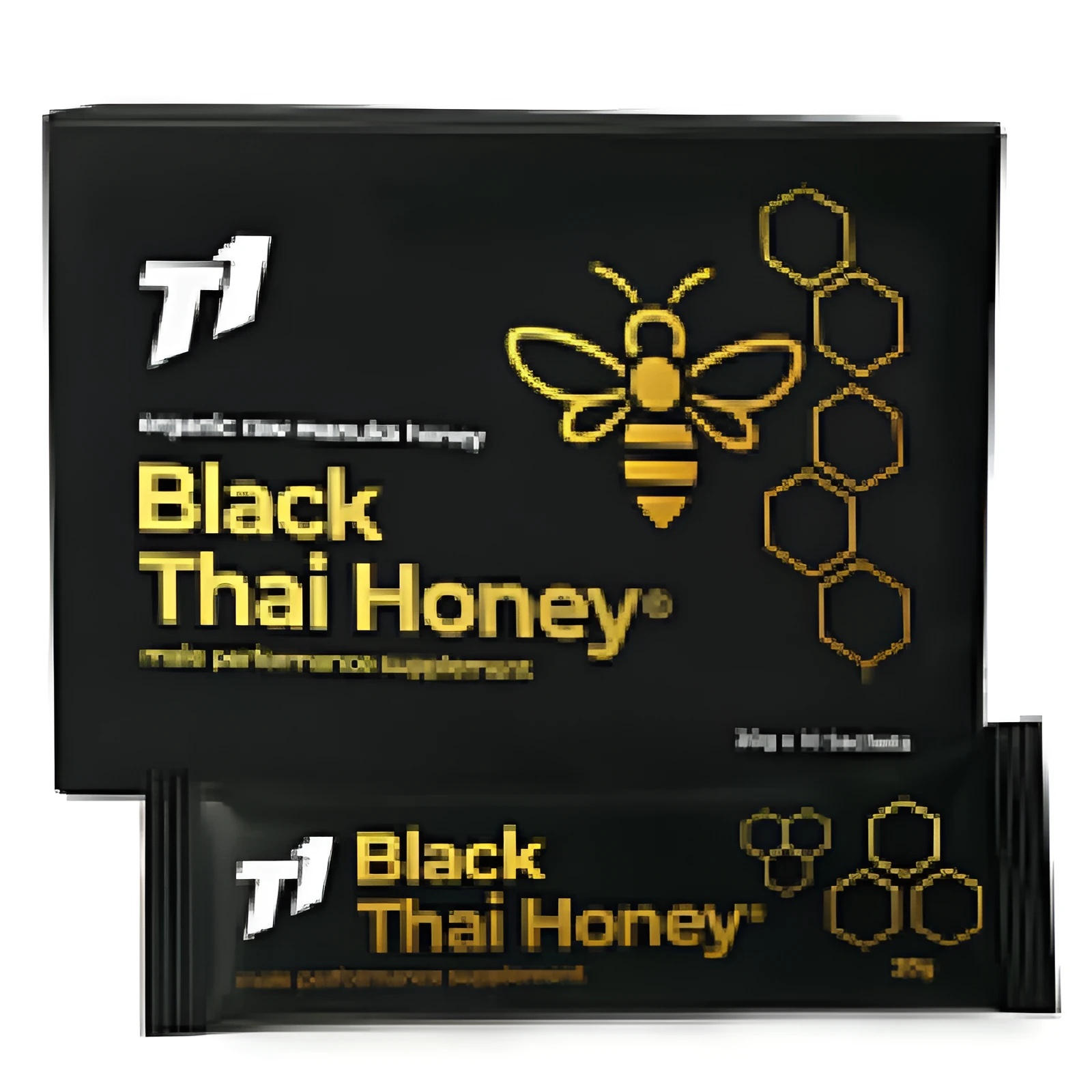 1kg jar of T1 Black Thai Honey with dark, rich honey visible through glass