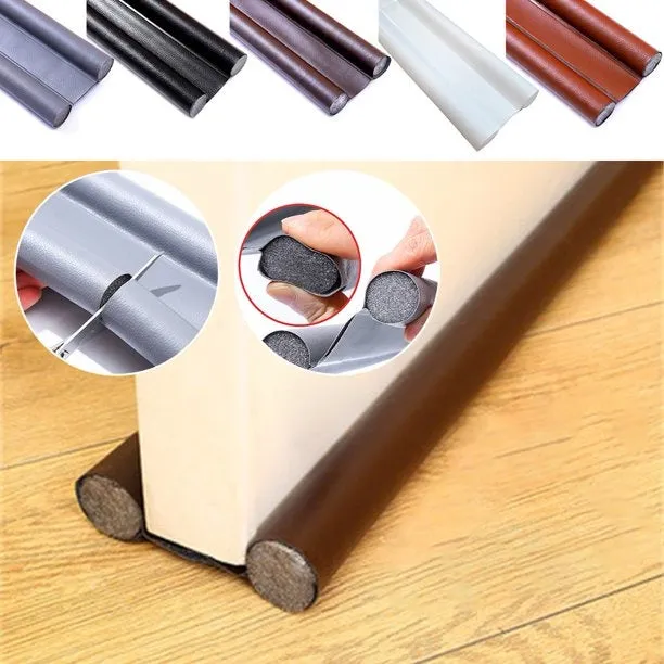 Self-adhesive black flexible 96cm door bottom sealing strip for draft and noise blocking
