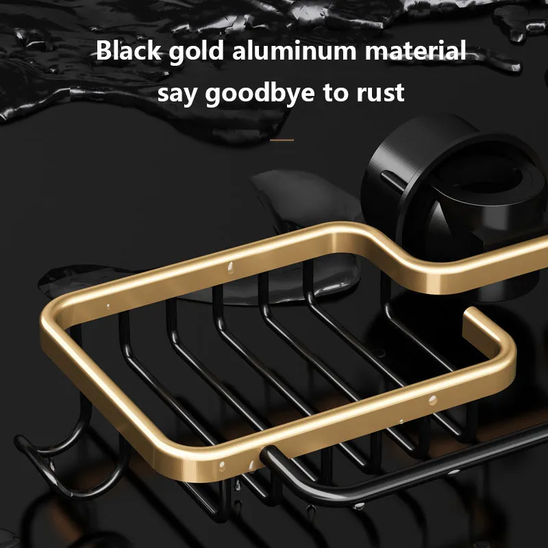 Silver single kitchen storage faucet rack drain basket made of space aluminium on sink